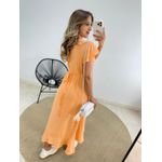 VESTIDO MIDI ENVELOPE MANGA CURTA LARANJA