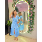 VESTIDO MIDI FELICIA POA AZUL