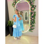 VESTIDO TRICOLINE BABADOS AZUL BEBE