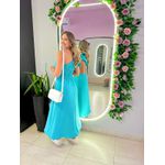 VESTIDO MIDI BELA AZUL TURQUESA