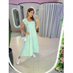 VESTIDO TRICOLINE BABADOS VERDE AGUA