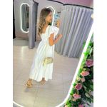VESTIDO TRICOLINE BABADOS BRANCO