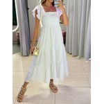 VESTIDO TRICOLINE BABADOS BRANCO
