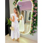 VESTIDO TRICOLINE BABADOS BRANCO