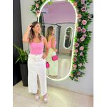 CROPPED ALÇA FURINHO ROSA