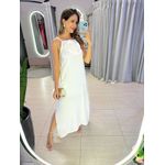 VESTIDO MIDI FLOR FRONTAL BRANCO