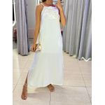 VESTIDO MIDI FLOR FRONTAL BRANCO