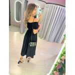 VESTIDO MIDI VIOLETA PRETO LISO