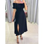 VESTIDO MIDI VIOLETA PRETO LISO