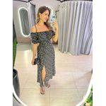 VESTIDO MIDI VIOLETA PRETO/OFF