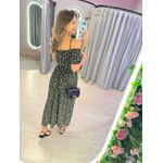 VESTIDO MIDI VIOLETA PRETO/OFF