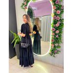 VESTIDO VALENTINA MANGA CURTA PRETO LISO