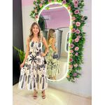 VESTIDO MIDI AJUSTE BUSTO OFF/PRETO