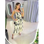 VESTIDO MIDI AJUSTE BUSTO OFF/PRETO