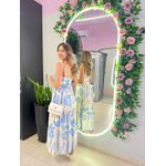 VESTIDO MIDI AJUSTE BUSTO AZUL/OFF