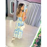 VESTIDO MIDI AJUSTE BUSTO AZUL/OFF