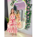 VESTIDO MIDI AJUSTE BUSTO OFF/VERMELHO