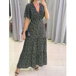 VESTIDO VALENTINA MANGA CURTA PRETO
