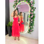 VESTIDO MIDI MIRELA VERMELHO LISO