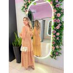 VESTIDO MIDI KATIA MARROM FLORIDO
