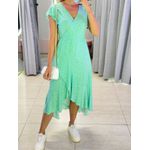 VESTIDO MIDI ENVELOPE MANGA CURTA VERDE AGUA