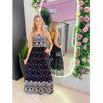 VESTIDO LAIS LONGUETE PRETO/OFF