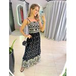 VESTIDO LAIS LONGUETE PRETO/OFF