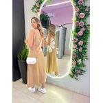 VESTIDO MIDI FLOR AMARRAÇÃO NUDE