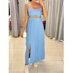 VESTIDO MIDI PAOLA AZUL CLARO