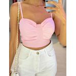 CONJUNTO CAMISA CROPPED ROSA