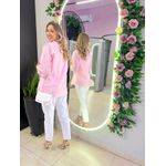 CONJUNTO CAMISA CROPPED ROSA