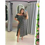 VESTIDO PLUS SIZE VIOLETA MIDI PRETO