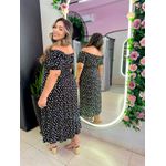 VESTIDO PLUS SIZE VIOLETA MIDI PRETO