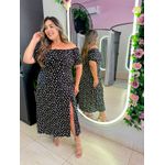 VESTIDO PLUS SIZE VIOLETA MIDI PRETO
