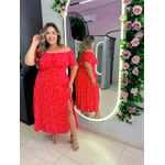 VESTIDO PLUS SIZE VIOLETA MIDI VERMELHO