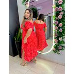 VESTIDO PLUS SIZE VIOLETA MIDI VERMELHO