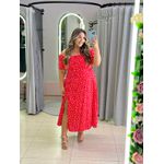 VESTIDO PLUS SIZE VIOLETA MIDI VERMELHO