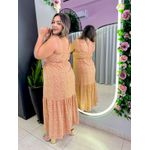 VESTIDO MIDI KATIA MARROM FLORIDO