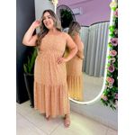 VESTIDO MIDI KATIA MARROM FLORIDO