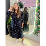 VESTIDO MIDI FLORA POA PRETO