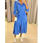 VESTIDO MIDI FLORA POA AZUL