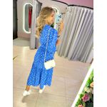 VESTIDO MIDI FLORA POA AZUL