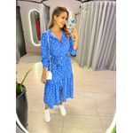 VESTIDO MIDI FLORA POA AZUL