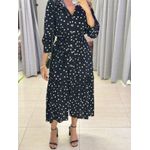 VESTIDO MIDI FLORA POA PRETO