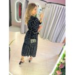 VESTIDO MIDI FLORA POA PRETO
