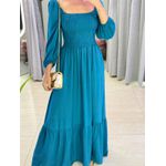 VESTIDO MIDI FERNANDA AZUL LISO