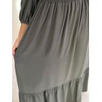 VESTIDO MIDI FERNANDA CINZA LISO