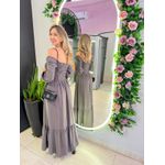 VESTIDO MIDI FERNANDA CINZA LISO