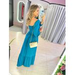 VESTIDO MIDI FERNANDA AZUL LISO