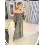 VESTIDO MIDI FERNANDA CINZA LISO